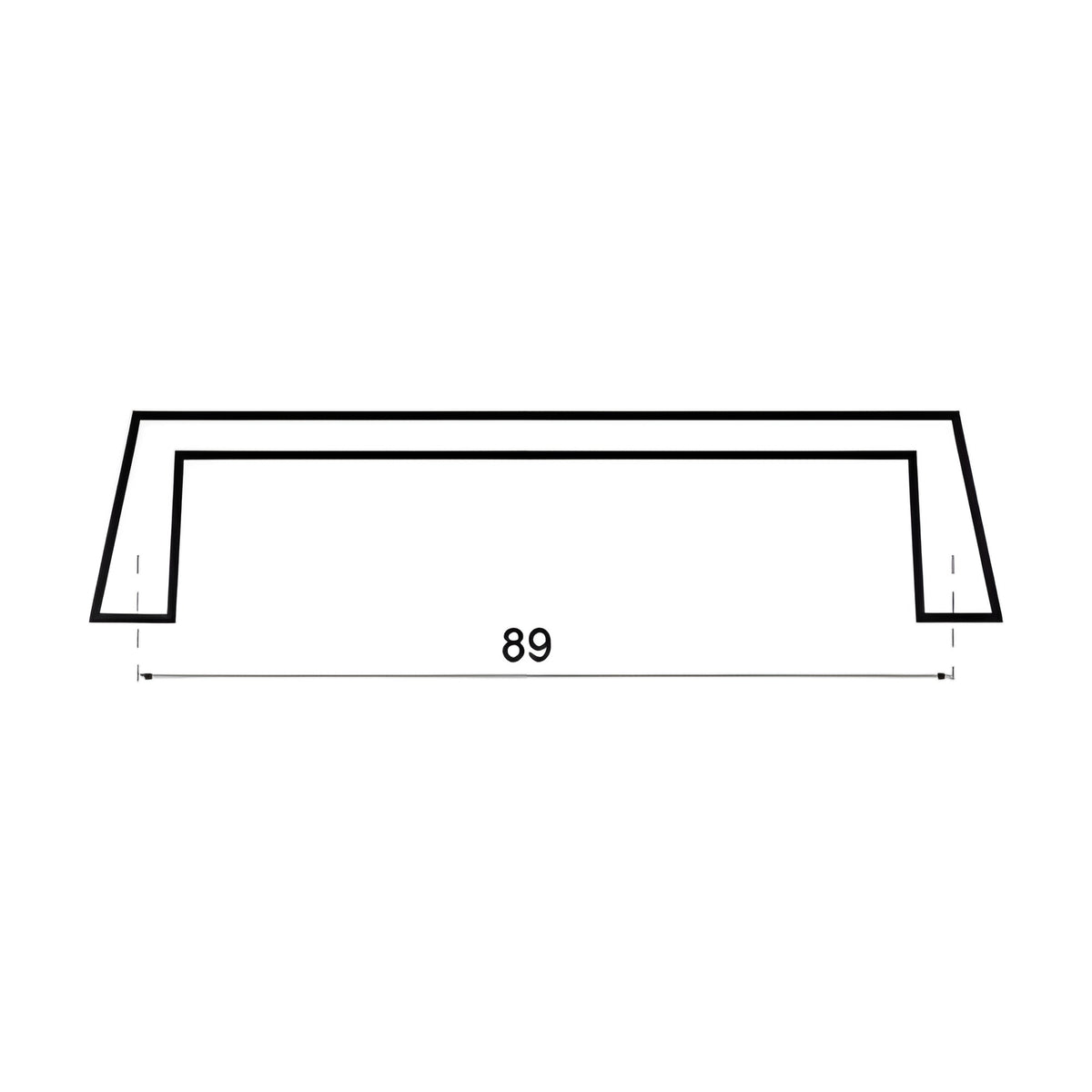 Pull handle, hole spacing 89 mm, M4 thread, die-cast zinc chrome-plated (1C45-02) – view 2