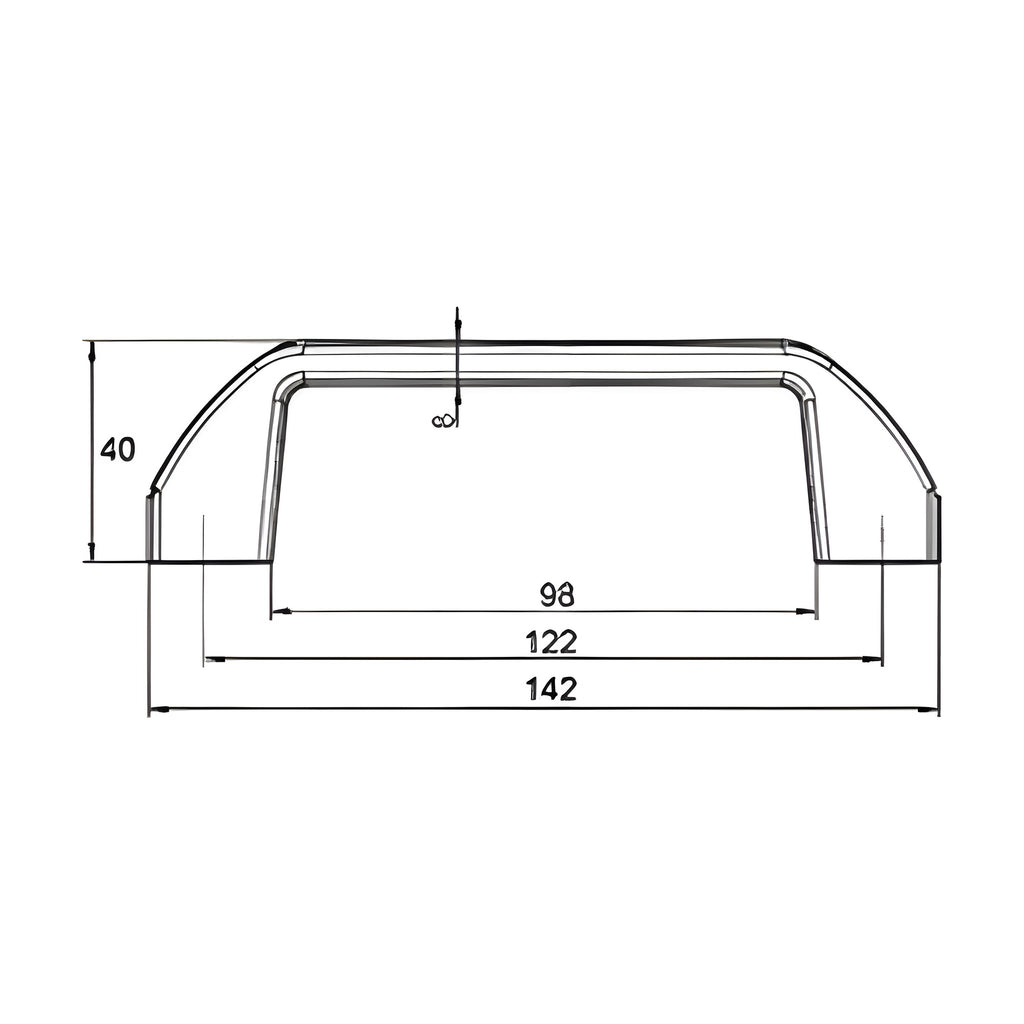 Pull handle, hole spacing 122 mm, for M6 screws, plastic black (1C95-05) – view 2