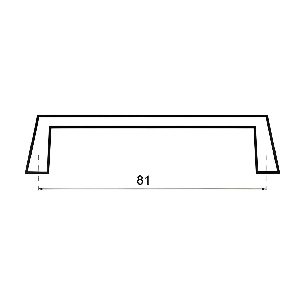 Pull handle, hole spacing 81 mm, M4 thread, die-cast zinc chrome-plated (1C45-03) – view 2