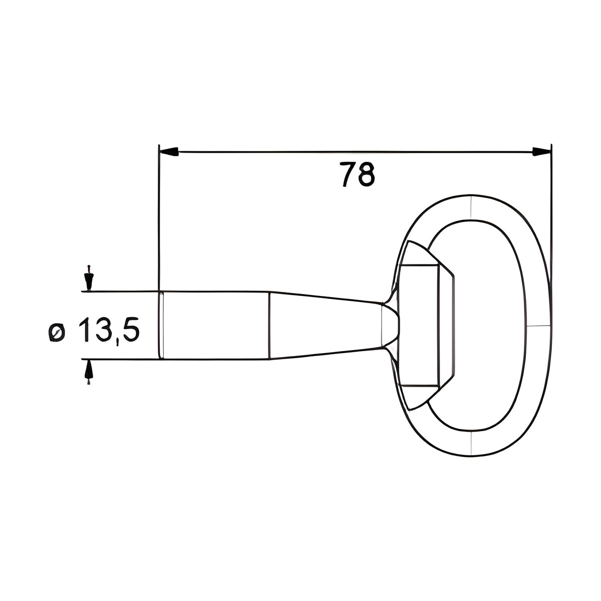 Dreikantschlüssel, 6,5 mm, Zink-Druckguss schwarz (1C04-26) – Ansicht 2
