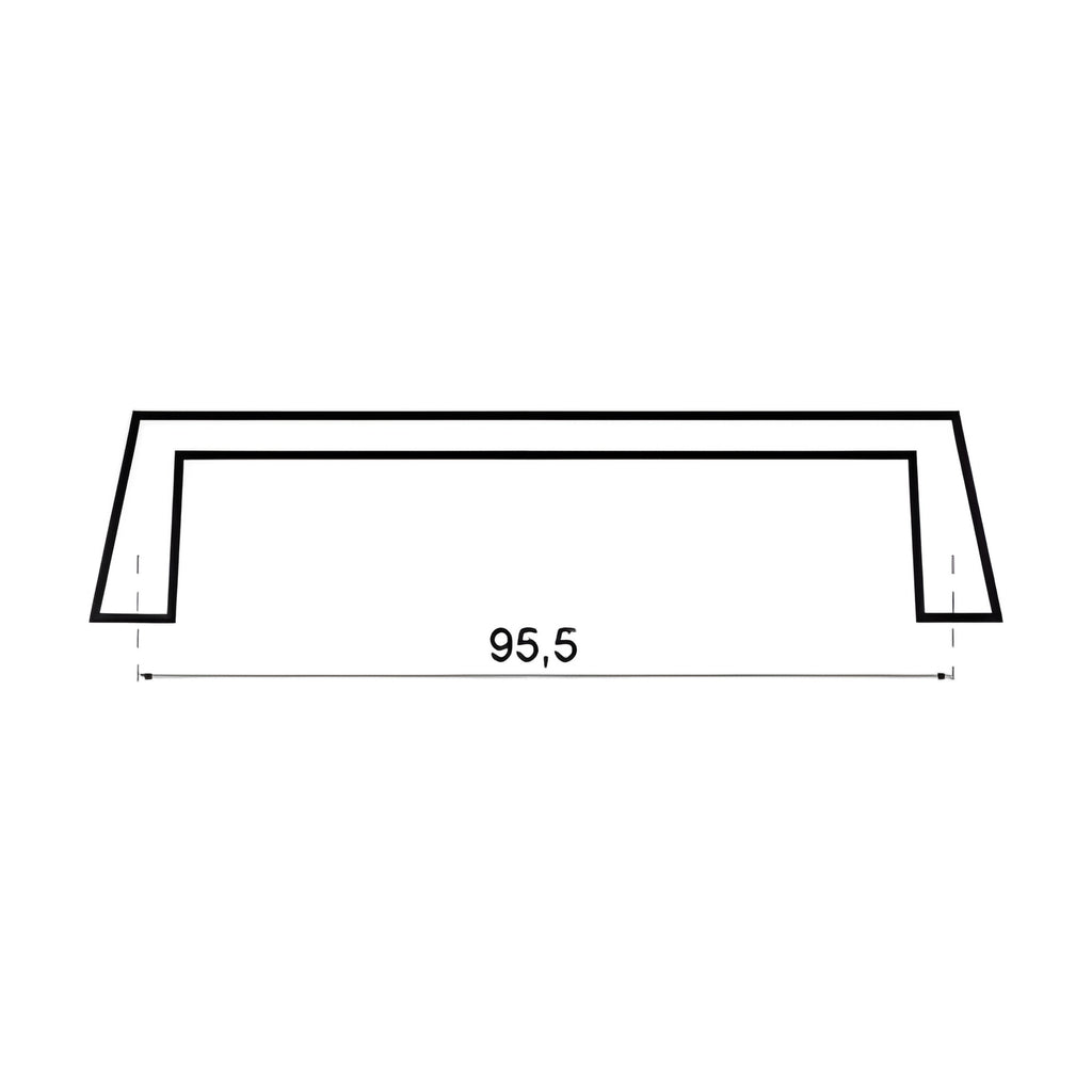Bügelgriff, Lochabstand 95,5 mm, Gewinde M4, Zink-Druckguss verchromt (1C45-01) – Ansicht 2