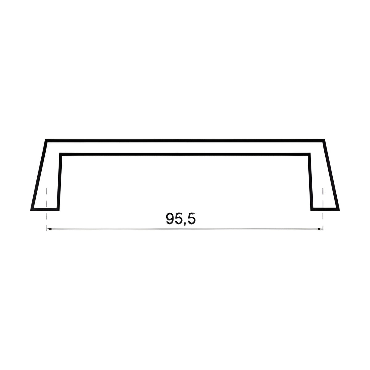 Bügelgriff, Lochabstand 95,5 mm, Gewinde M4, Zink-Druckguss verchromt (1C45-01) – Ansicht 2