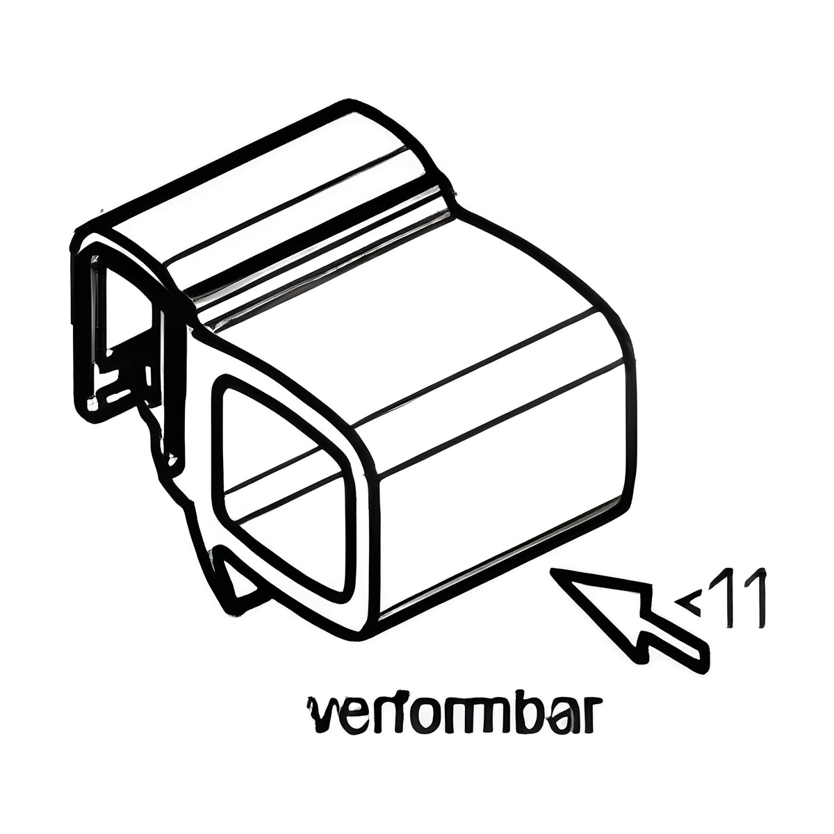Klemmprofil mit Dichtkopf EPDM / PVC, Klemmbereich 1–4 mm, schwarz (1C11-26) – Ansicht 3