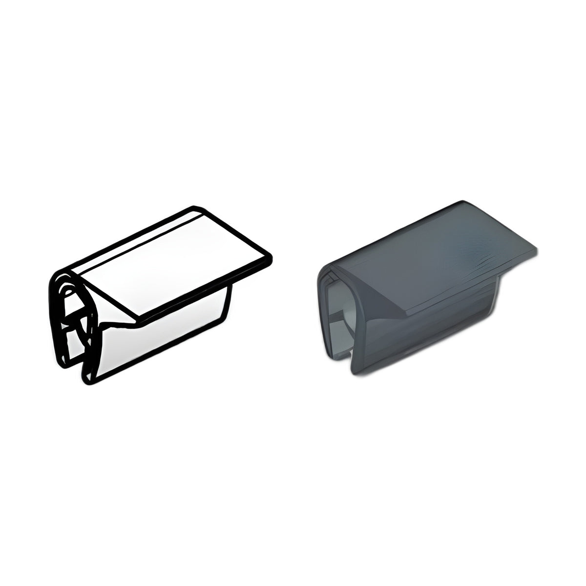 Kantenschutzprofil mit Stahlkern PVC, Klemmbereich 1–3 mm, anthrazit (1C10-09)