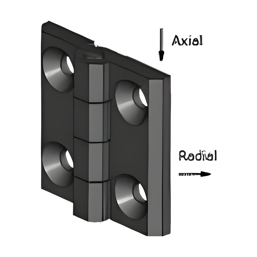 Surface-mounted hinge, 50 × 50 mm, die-cast zinc black (1C56-U10)