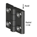 Surface-mounted hinge, 50 × 50 mm, die-cast zinc black (1C56-U10)