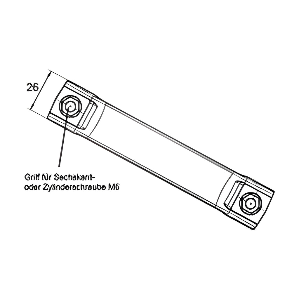 Pull handle, hole spacing 122 mm, for M6 screws, plastic black (1C95-05) – view 3