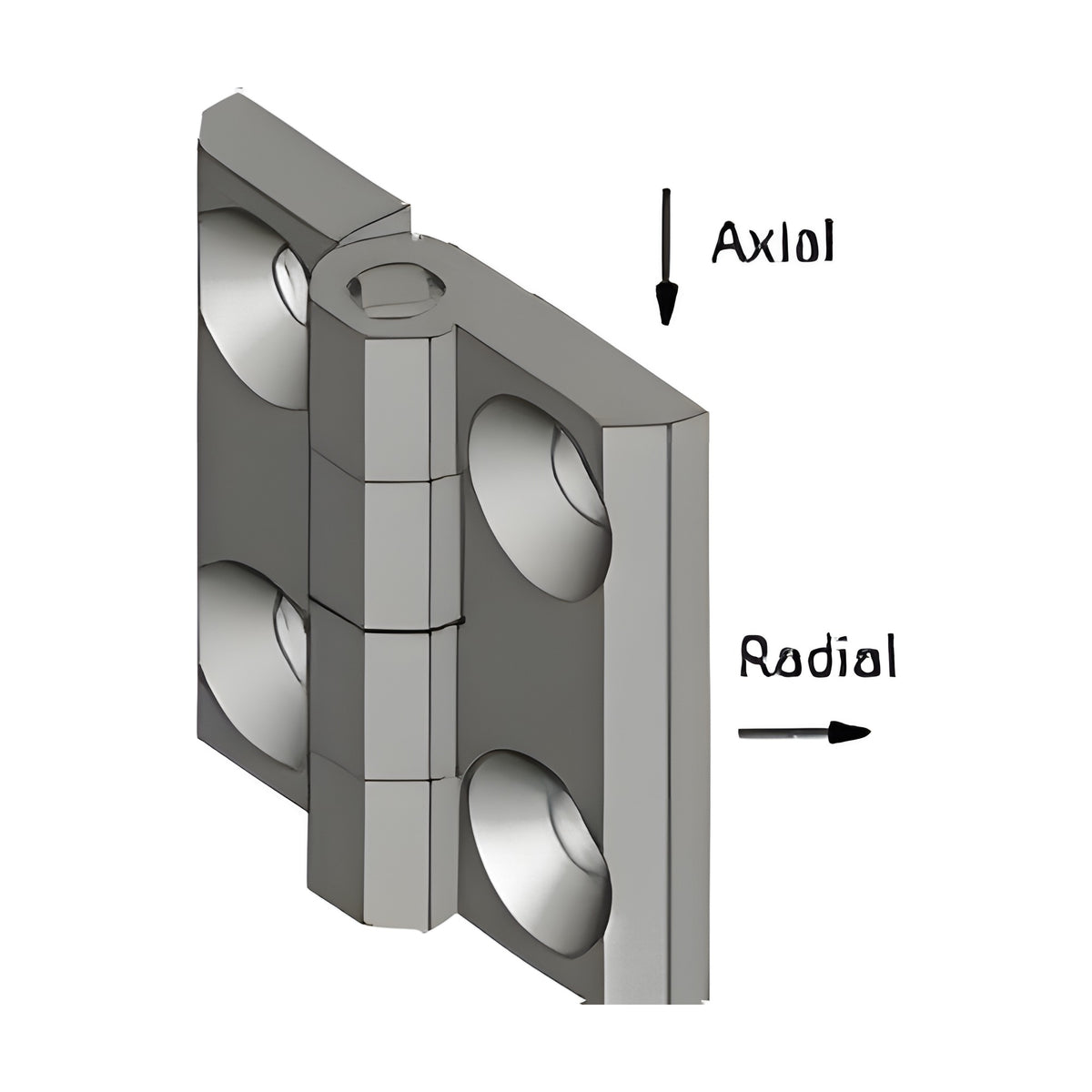 Surface-mounted hinge, 40 × 40 mm, stainless steel (1C56-U05-PH)