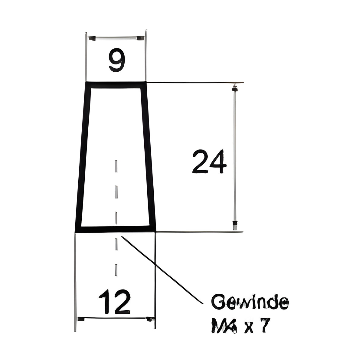 Bügelgriff, Lochabstand 95,5 mm, Gewinde M4, Zink-Druckguss verchromt (1C45-01) – Ansicht 3