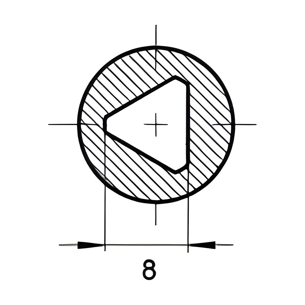Profil-Halbzylinder 10/30 mit Dreikant 8 mm (1109-SU31)