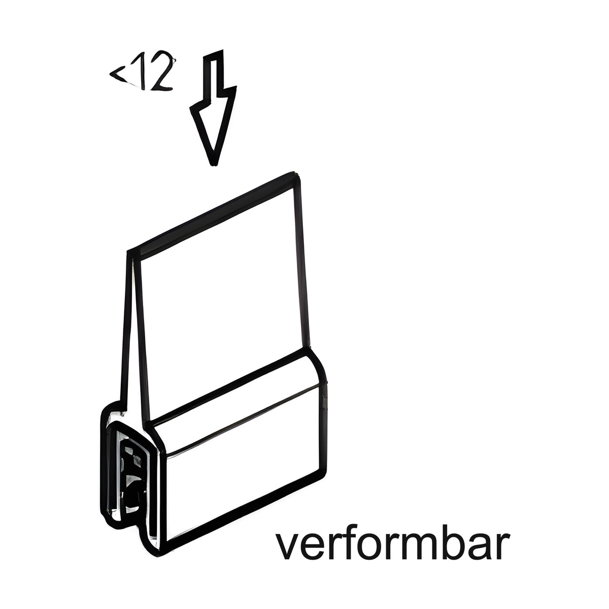 Klemmprofil mit Dichtkopf EPDM, Klemmbereich 1–3 mm, schwarz (1C11-36)