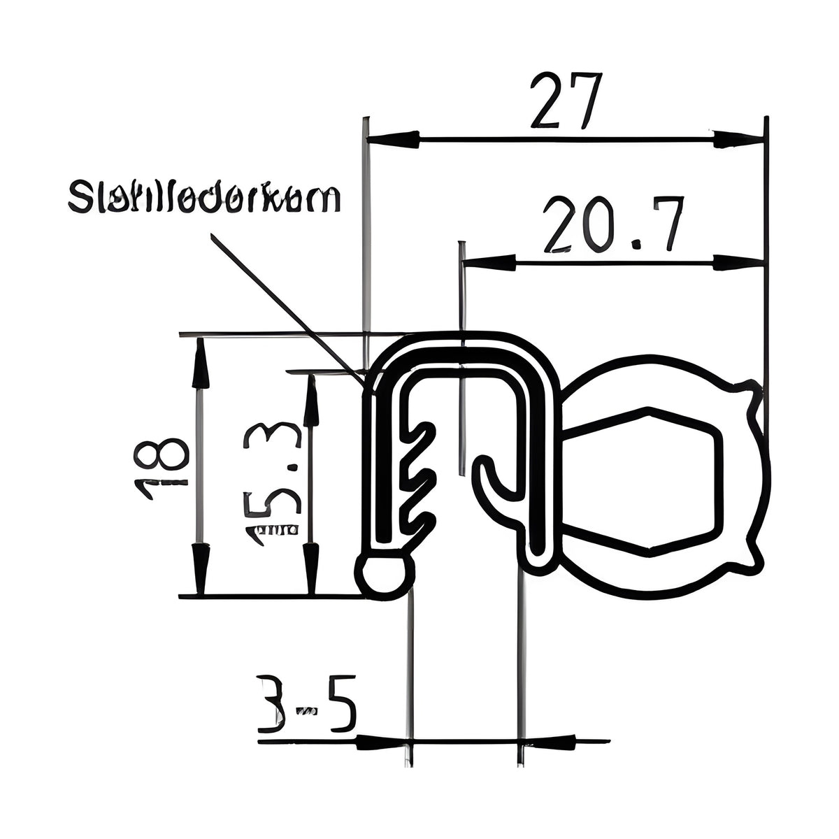 Klemmprofil mit Dichtkopf EPDM, Klemmbereich 3–5 mm, schwarz (1C11-45) – Ansicht 3