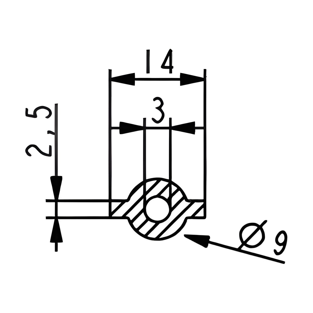 Doppelbartschlüssel, 3 mm, Kunststoff schwarz (1C04-34)