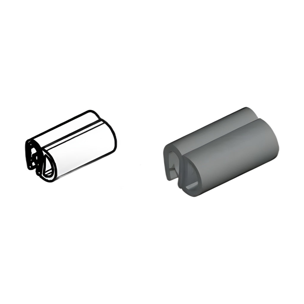Klemmprofil mit Dichtkopf EPDM / PVC, Klemmbereich 1–2 mm, schwarz (1C11-20)