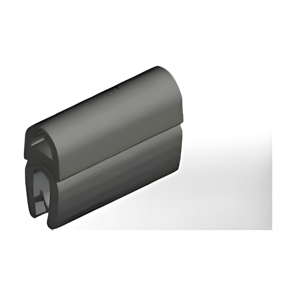 EPDM/PVC clamping profile with sealing bulb, clamping range 1–2 mm, black (1C11-24)