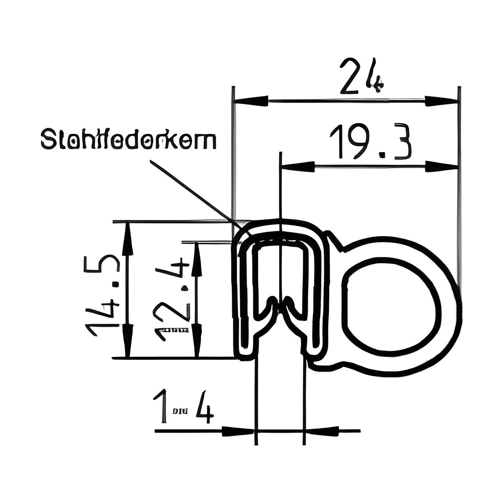 Klemmprofil mit Dichtkopf EPDM / PVC, Klemmbereich 1–4 mm, schwarz (1C11-19)