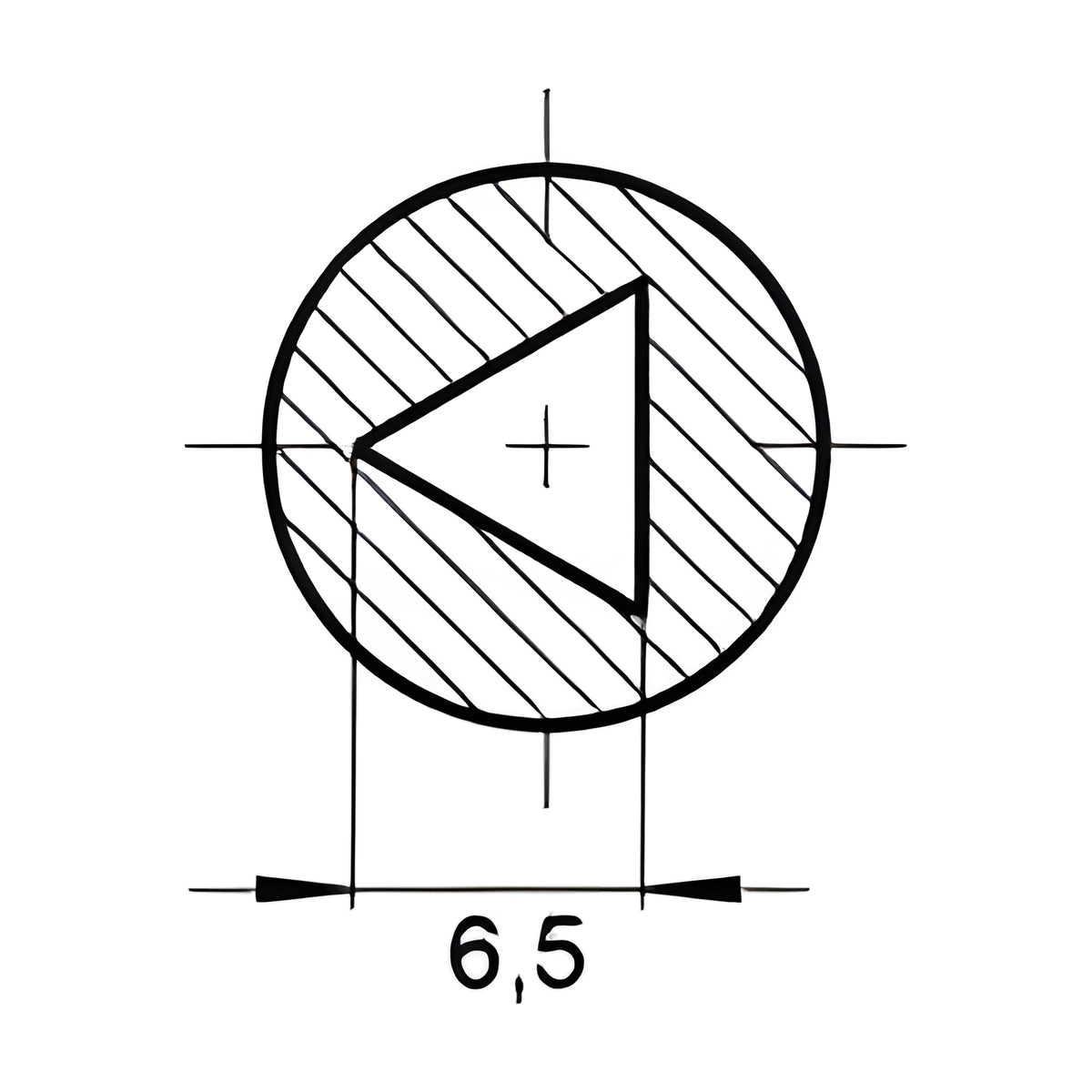 Dreikantschlüssel, 6,5 mm, Zink-Druckguss schwarz (1C04-26) – Ansicht 3
