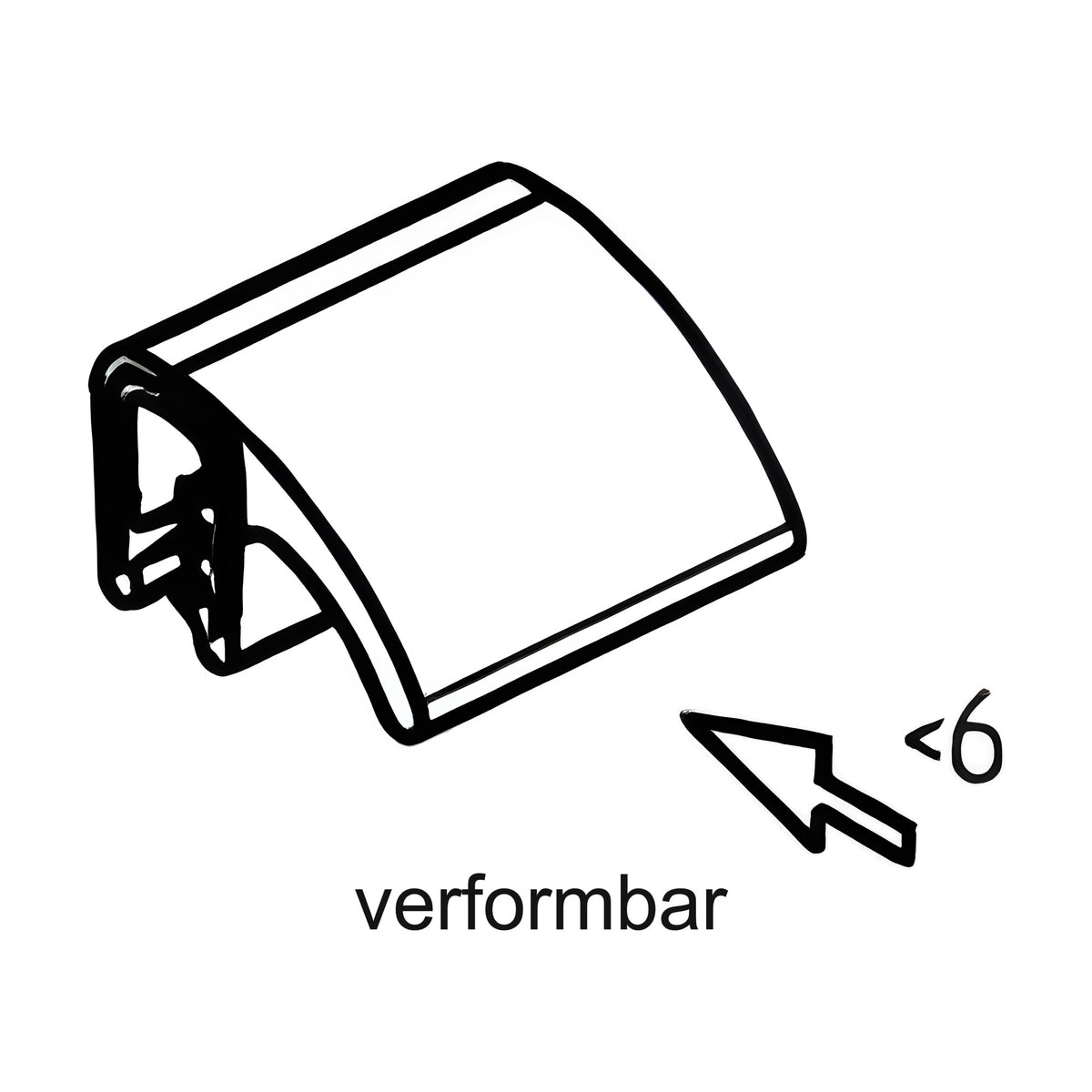 Klemmprofil mit Dichtkopf EPDM, Klemmbereich 1–3,5 mm, schwarz (1C11-08)