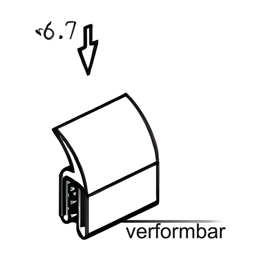 Klemmprofil mit Dichtkopf EPDM, Klemmbereich 1–3 mm, schwarz (1C11-29)