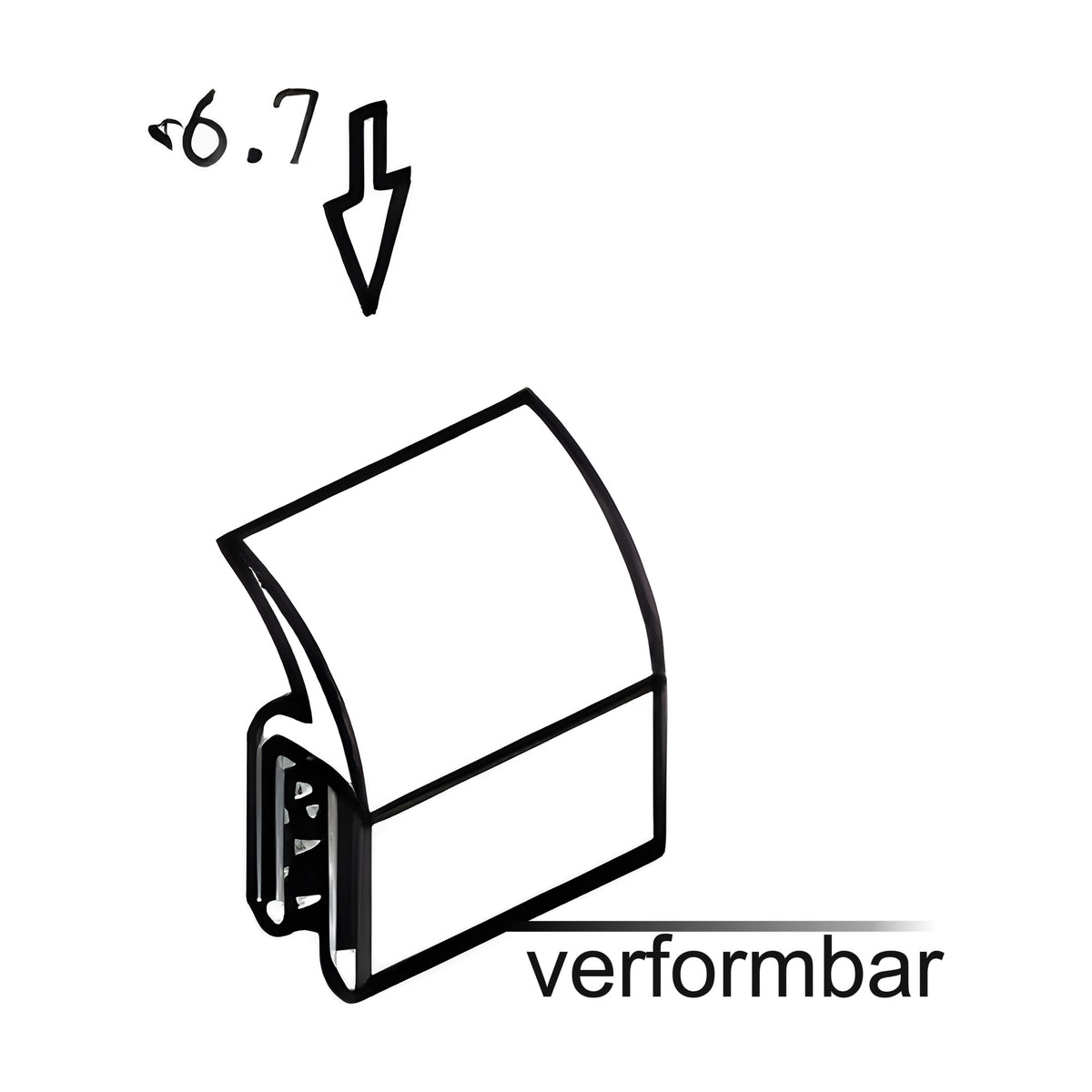 Klemmprofil mit Dichtkopf EPDM, Klemmbereich 1–3 mm, schwarz (1C11-29)