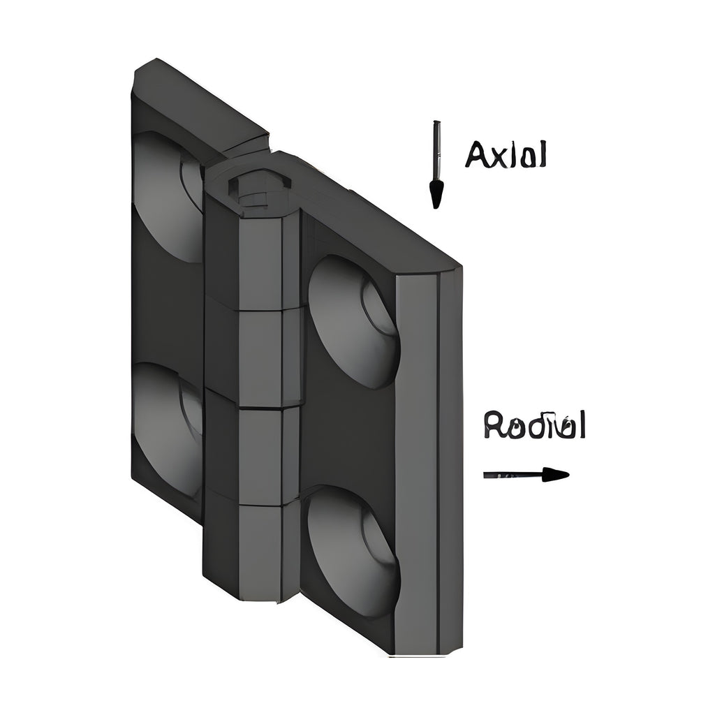 Surface-mounted hinge, 60 × 60 mm, die-cast zinc black (1C56-U14)