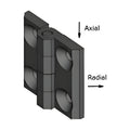 Surface-mounted hinge, 60 × 60 mm, die-cast zinc black (1C56-U14)