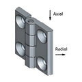 Surface-mounted hinge, 50 × 50 mm, die-cast zinc chrome-plated (1C56-U09)