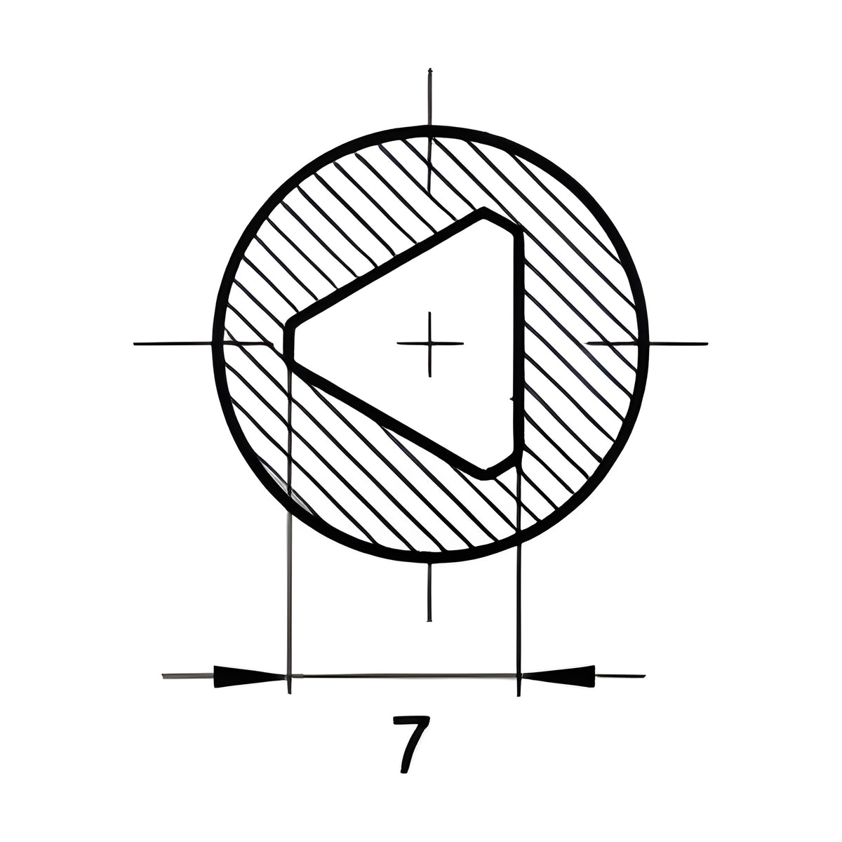 Dreikantschlüssel, 7 mm, Kunststoff schwarz (1C04-39)