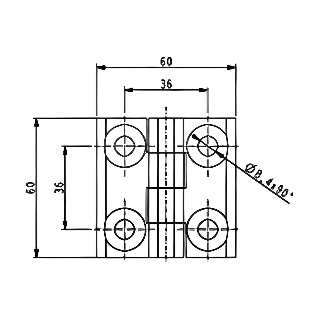 Surface-mounted hinge, 60 × 60 mm, die-cast zinc black (1C56-U14) – view 3