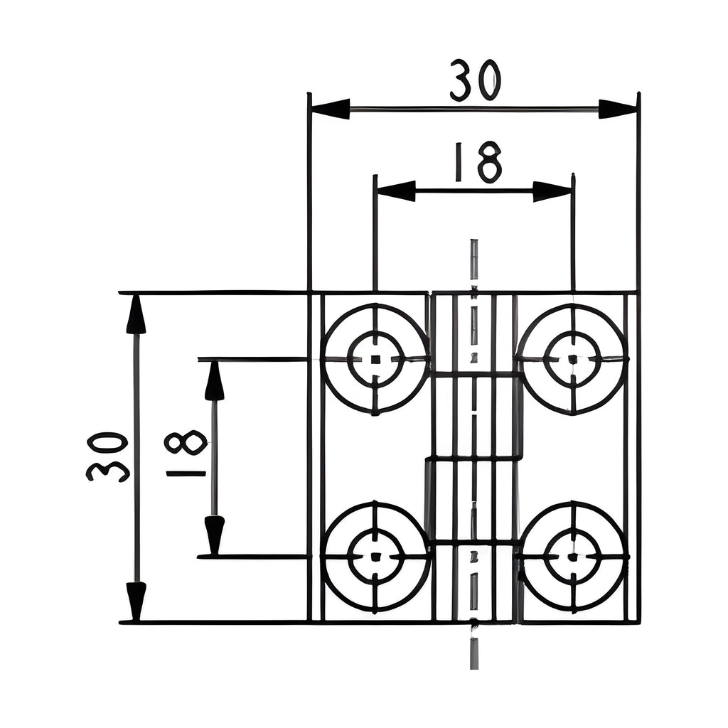 Anschraubscharnier, 30 × 30 mm, Zink-Druckguss schwarz (1C56-U60) – Ansicht 3
