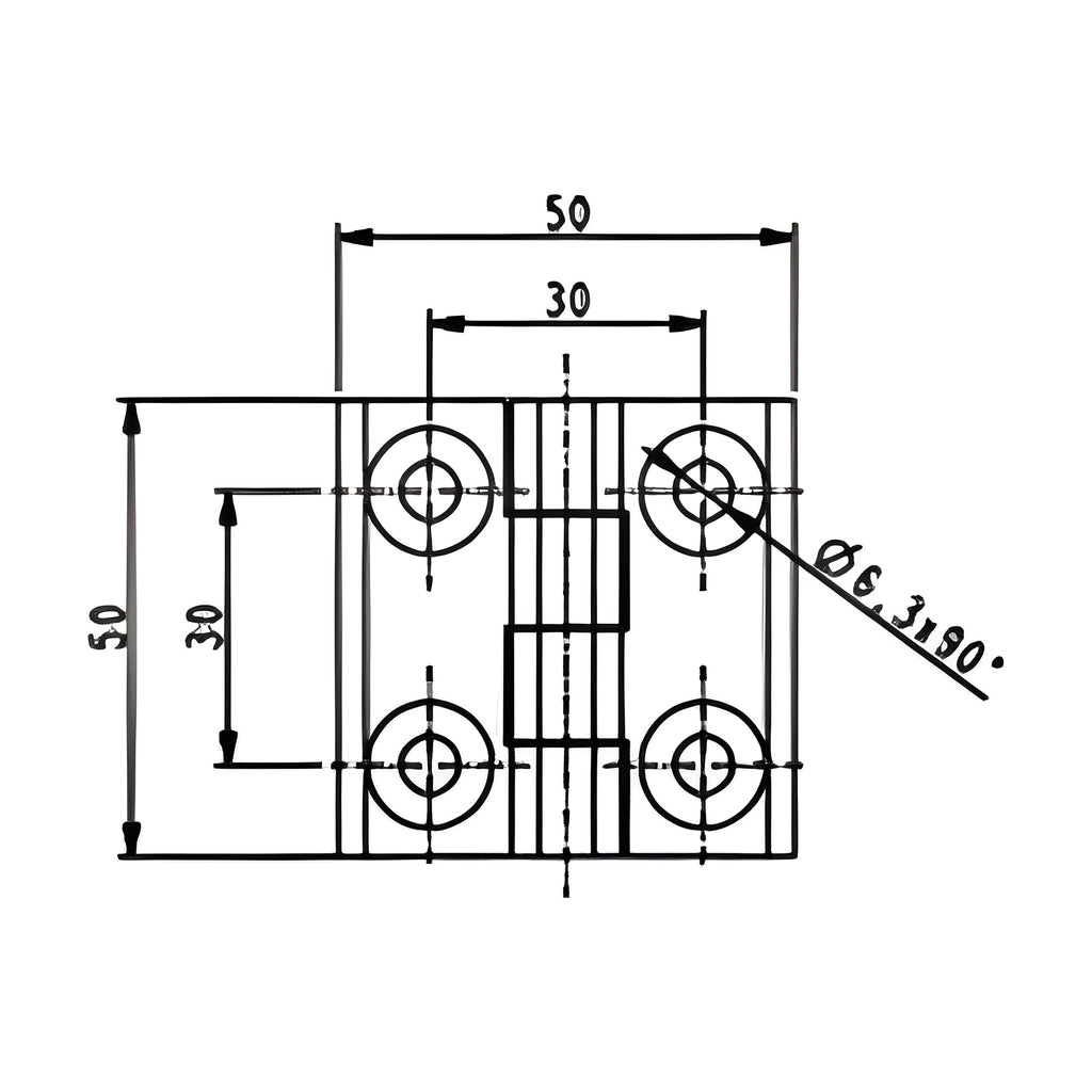 Surface-mounted hinge, 50 × 50 mm, die-cast zinc black (1C56-U10) – view 3