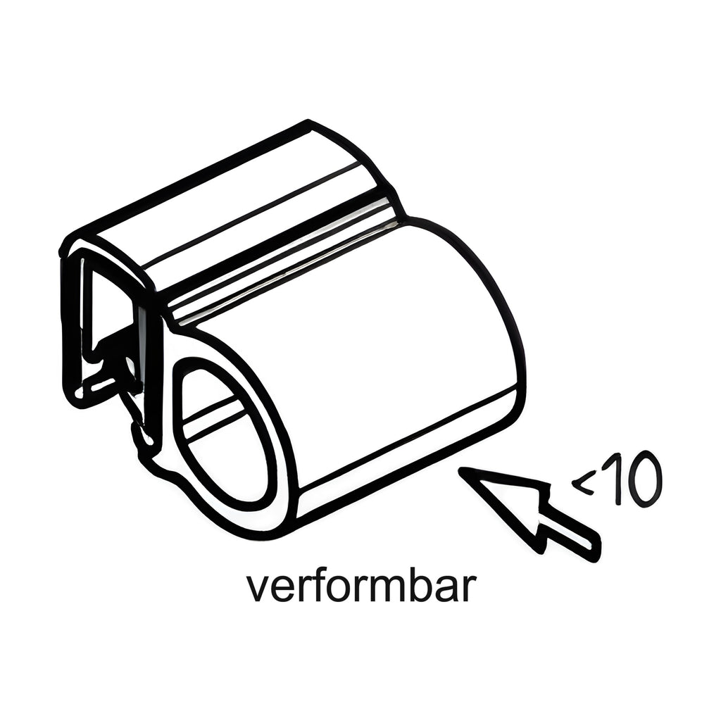 Klemmprofil mit Dichtkopf EPDM / PVC, Klemmbereich 1–4 mm, schwarz (1C11-19)