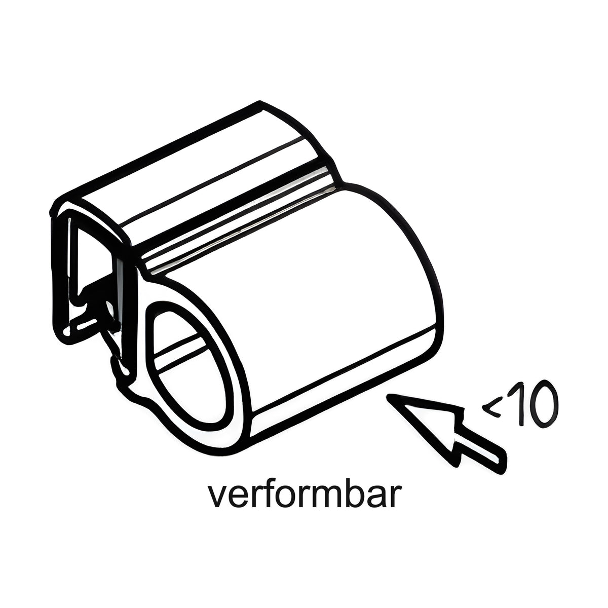 Klemmprofil mit Dichtkopf EPDM / PVC, Klemmbereich 1–4 mm, schwarz (1C11-19)