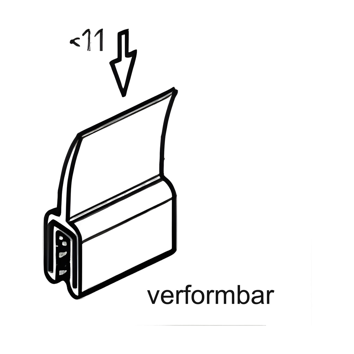 Klemmprofil mit Dichtkopf EPDM, Klemmbereich 1–3 mm, schwarz (1C11-30)