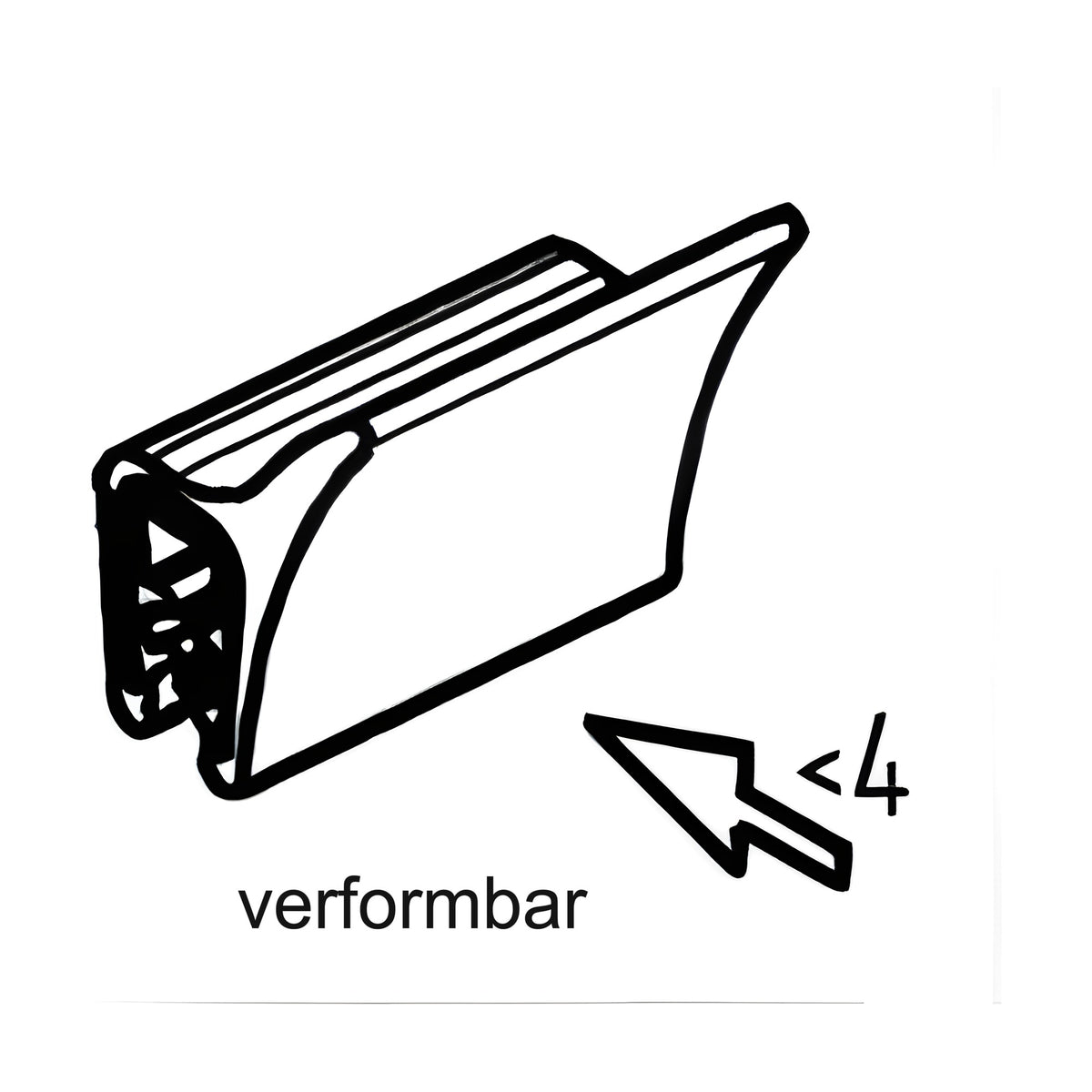 Klemmprofil mit Dichtkopf EPDM, Klemmbereich 0,5–2 mm (1C11-44)