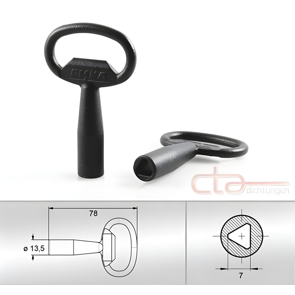 Triangle key, 7 mm, die-cast zinc black (1C04-03) – view 5