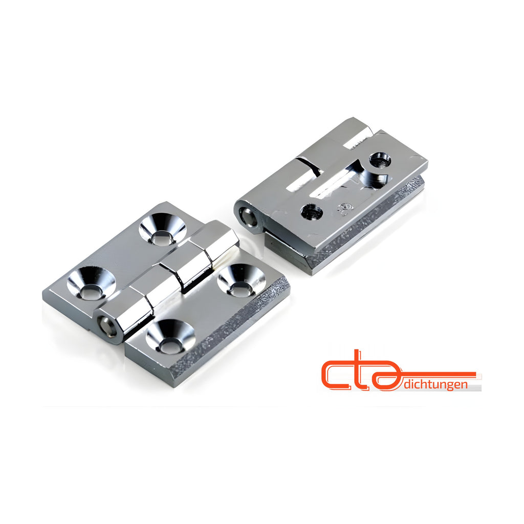 Surface-mounted hinge, 50 × 50 mm, die-cast zinc chrome-plated (1C56-U09) – view 4