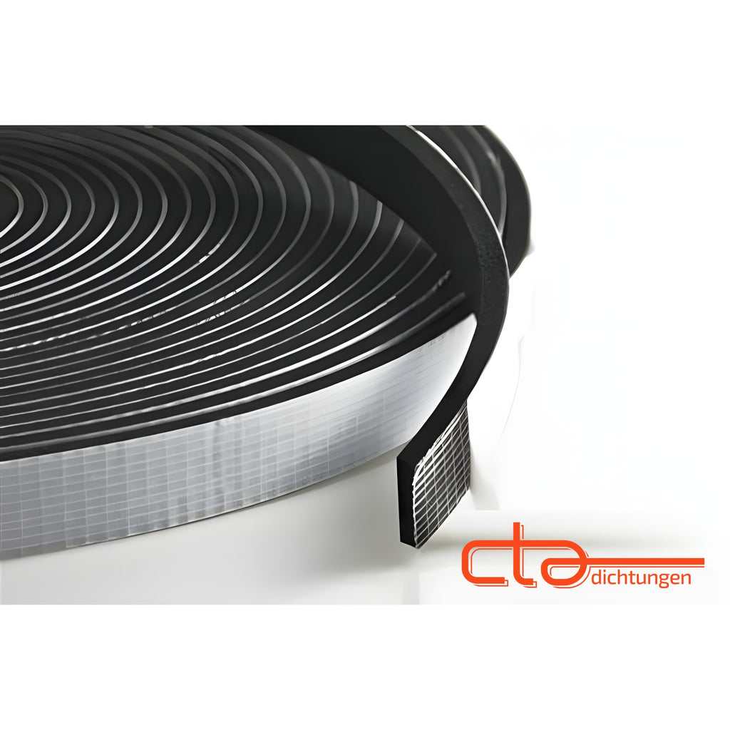 Self-adhesive EPDM sponge rubber tape, 20 × 5 mm, black (1C16-21)