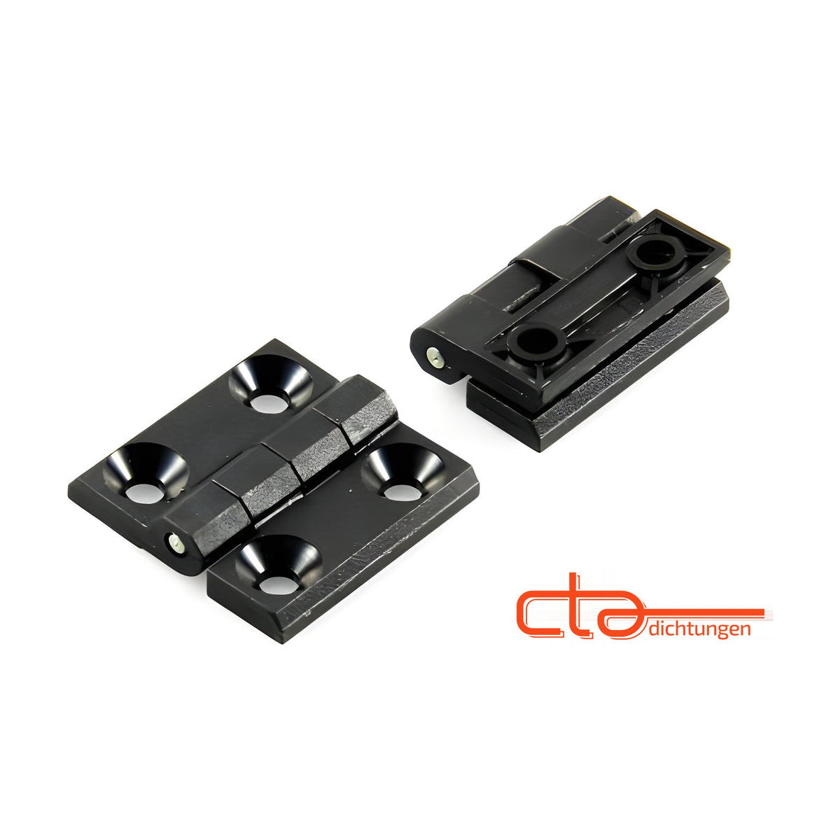 Surface-mounted hinge, 50 × 50 mm, plastic black (1C56-U31) – view 4