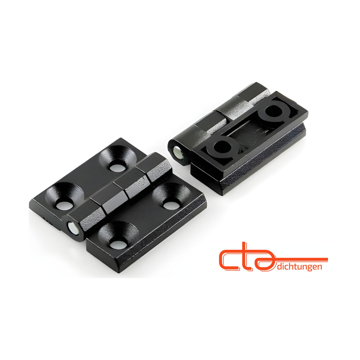 Anschraubscharnier, 60 × 60 mm, Zink-Druckguss schwarz (1C56-U12)