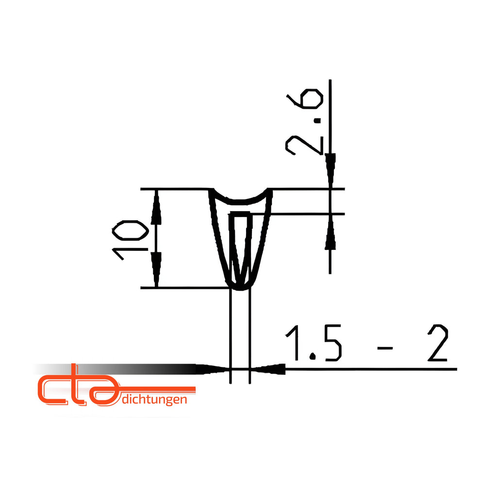 Kantenschutzprofil EPDM, Klemmbereich 1,5–2 mm, schwarz (1C38-06)