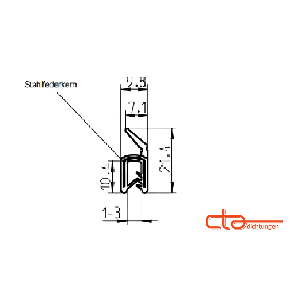 Klemmprofil mit Dichtkopf EPDM, Klemmbereich 1–3 mm, schwarz (1C11-37)
