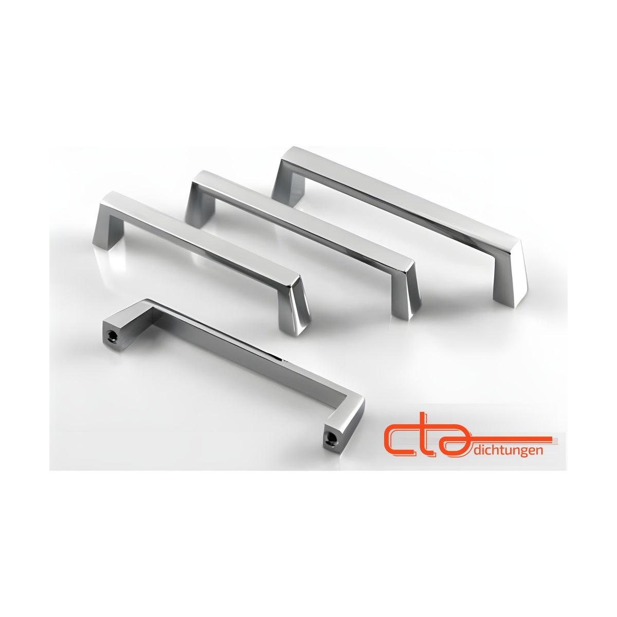 Pull handle, hole spacing 89 mm, M4 thread, die-cast zinc chrome-plated (1C45-02)