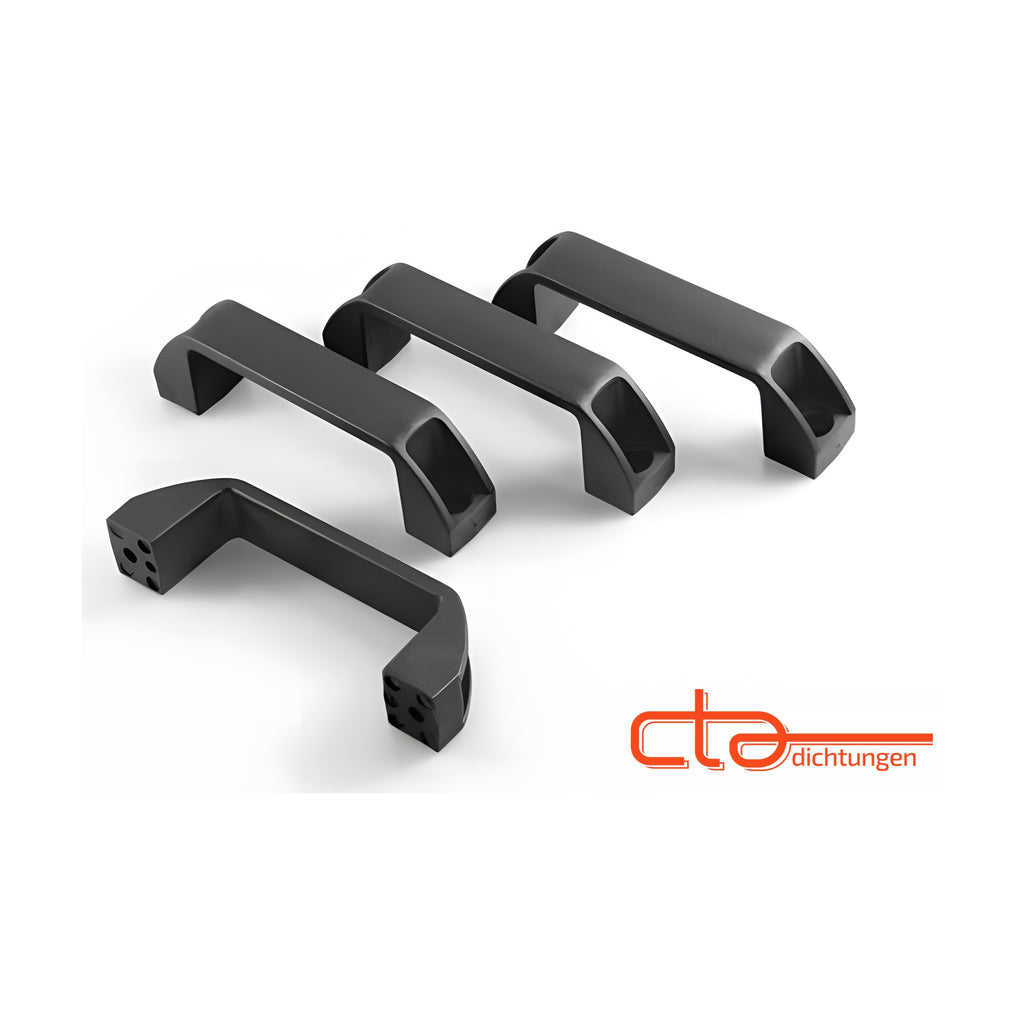 Pull handle, hole spacing 122 mm, for M5 countersunk screws or blind rivets, plastic black (1C95-06)
