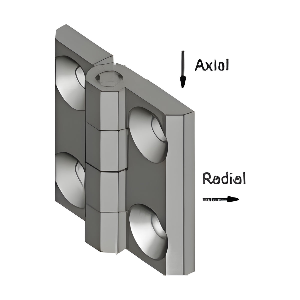 Surface-mounted hinge, 40 × 40 mm, die-cast zinc chrome-plated (1C56-U05) – view 5
